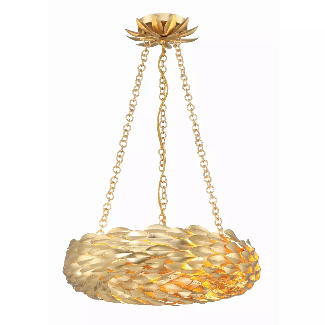 Olive Leaf Convertible Halo Chandelier - 18" - 图片 2